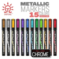 DSPIAE: Set de 15 marcadores colores metalizados